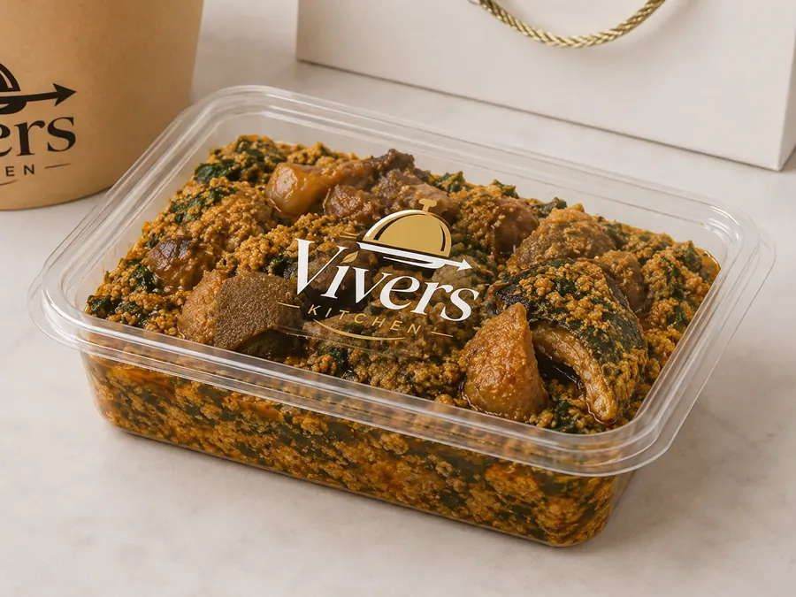 Egusi soup with assorted meat