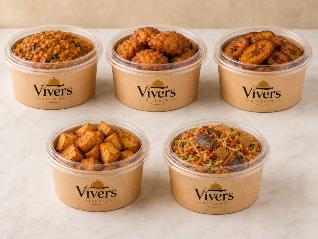 Several Vivers Kitchen bowls for a weekly meal plan